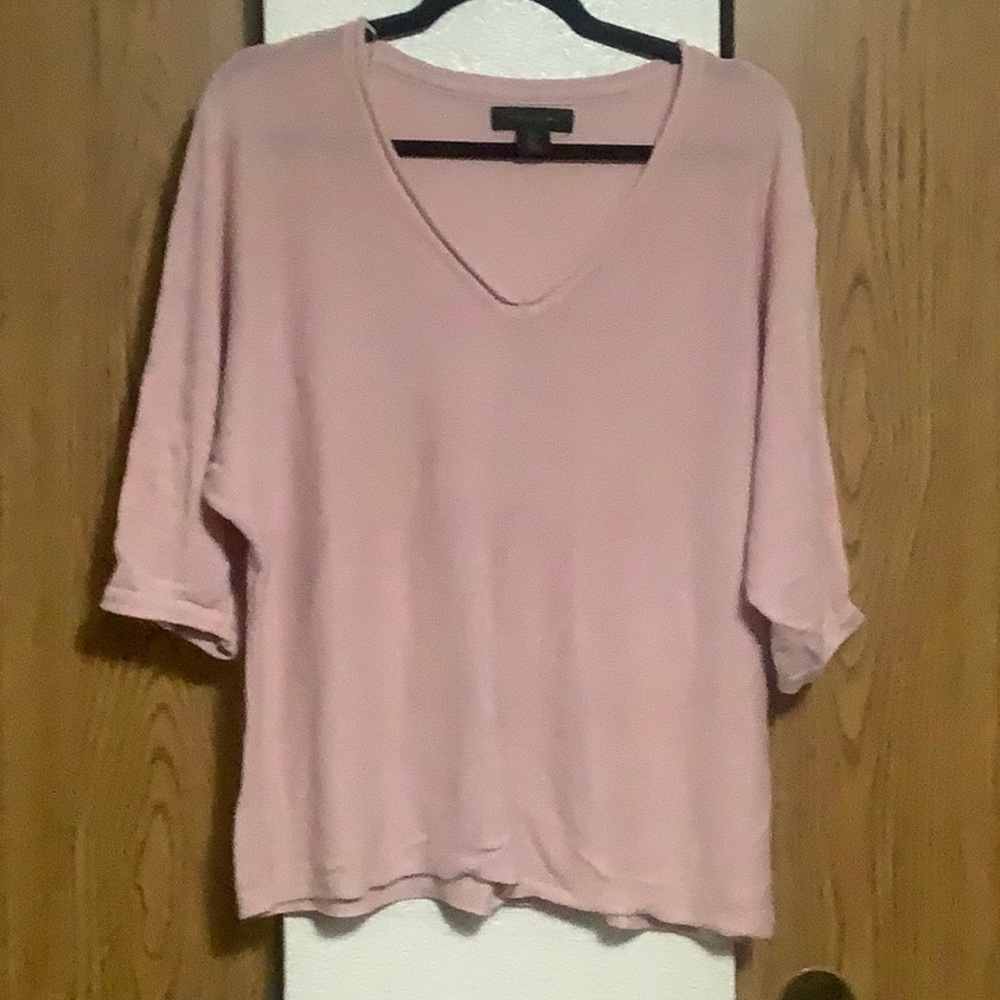 Tahari Light Pink V-Neck Long Sleeve Top #21